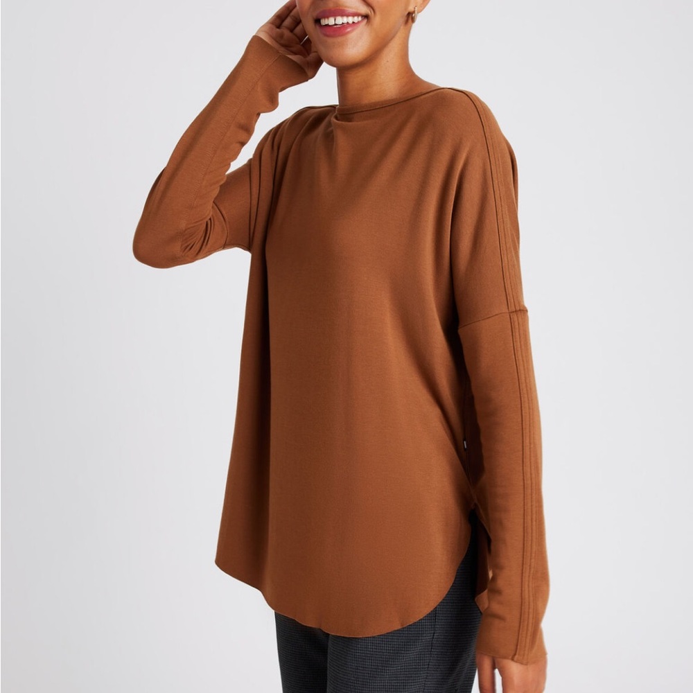 Kit and Ace BURROW PULLOVER - Heathered Toffee - Picture 1 of 10